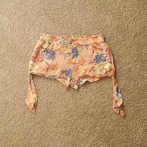 Floral Pink Tie Up Shorts